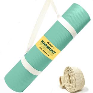 BOLDFIT Yoga Mat for Men Women 4mm Exercise Mat Anti Skid Workout Yoga Matte Carry Strap Blue 4 mm mm Yoga Mat