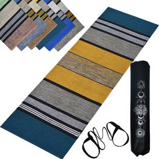 house of handmade Premium Cotton Yoga Mat Multicolor 5 mm Yoga Mat