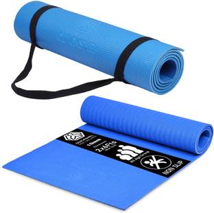 Quick Shel 100%EVA Eco Friendly Mat, Exercise & Gym Mat With Yoga Strap Blue 6 mm Yoga Mat