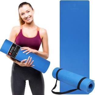 Quick Shel 8MM SUPERIOR QUALITY ANTI- SKID YOGA MAT WITH STRAP Blue 8 mm Yoga Mat