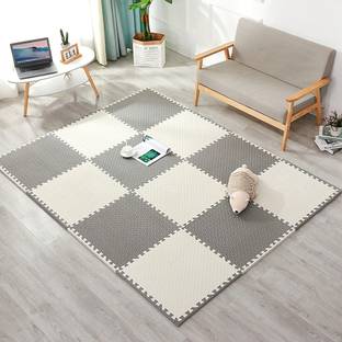 SIGNATRON Puzzle Flooring, Kids Interlocking Play mat, Baby Play Mat, Play mats for Kids Grey, White 12 mm Exercise & Gym Mat