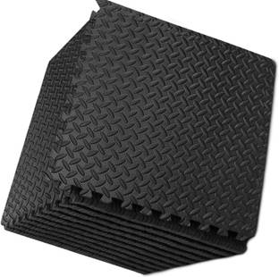 Nasmodo gym mat for floor puzzle floor mat for exercise interlocking floor mat (6pcs) Black 25 mm Exercise & Gym Mat