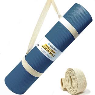 BOLDFIT Yoga Mat For Men Women & Kids Eva Exercise Mat For Gym With Cover Strap Mattress 4 mm Yoga Mat