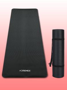 Adrenex by Flipkart Active NBR Exercise and Yoga Mat, Non Toxic Phthalate Free with Strap Black 8 mm Yoga Mat