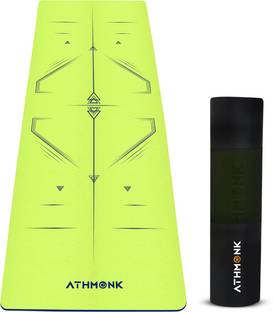 Athmonk Dual Colour TPE Pro Yoga Mat for Woman and Man with Alignment Guide Lines 6 mm Yoga Mat