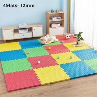 IGNITE WEIGHTS Puzzle Exercise Mat, EVA Foam Interlocking Tiles, Protective Flooring 16 SQ.FT Multicolor 12 mm Exercise & Gym Mat