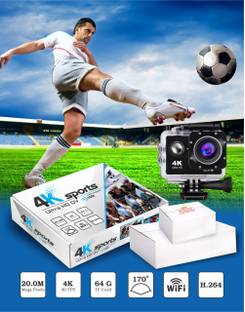 ampiri Premium 4K Full HD Wi-Fi 30M Waterproof Vlogging Camera 4k Sports and Action Camera