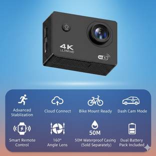 spamkox Professional 4k Helmet Cemera Full HD Mini Vlogging Camera and Sports Camera 4k Sports and Act...