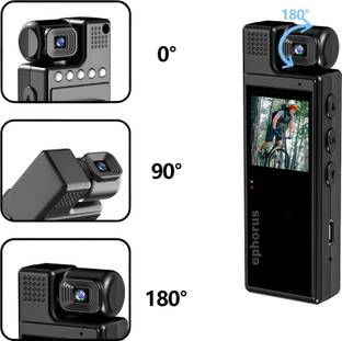 ephorus Pro Series 4K Wearable Security Camera with LED Display, 180 Degree Rotating Night Vision Spor...
