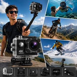 TERGO HELMET 4K Waterproof WiFi Camera for Vlogging, Underwater, Surfing & Cycling Sports and Action C...