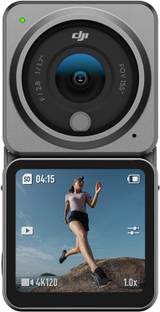 dji Action 2 Dual Screen Combo Dual Screen Combo with Front Touchscreen, Magnetic Versatility, 4K Recording Upto 120 fps and 155 Degree FOV, Portable and Wearable, Horizon Steady, AI Editor, 10 m Waterproof Sports and Action Camera