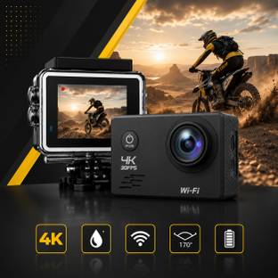 DHCAM PROMAX 4K Waterproof WiFi Camera for Vlogging, Underwater, Surfing & Cycling Sports and Action C...