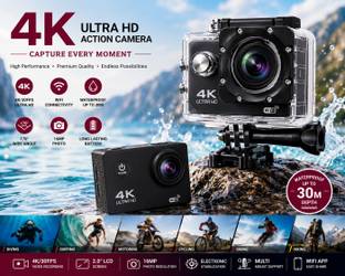 TOEYIX GO PRO 4K Ultra HD 4K Waterproof WiFi Camera for Bike Helmet, Travel, Adventure Sports and Acti...