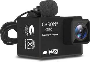 CASON CN50 4K 60fps Action Camera For Vlogging HD 24MP ,3000 mAh Inbuilt Battery (3-4 Hrs work time) ,EIS ,Touch Screen With External Mic Sports and Action Camera