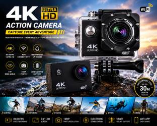 TOYOX GO PRO 4K Ultra HD WiFi Waterproof Camera for Travel Vlogging, Cycling & Adventure Sports Sports...