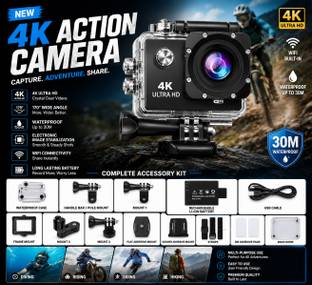 VYNEX Action camera 4K Waterproof Action Camera with Accessories Kit Sports and Action Camera