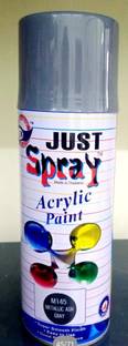Just Spray Metallic Grey Spray Paint Gloss Finish Spray Paint Quick Dry Good finish Black Spray Paint 400 ml
