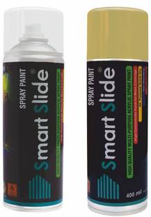 SMART SLIDE Clear Lacquer & Normal Gold Multipurpose Color Spray Paint Multicolor Spray Paint 800 ml