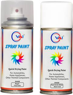 VAI Spray Paint Pearl Arctic White(RC Colour Name)+PC, Compatible For Maruti Cars White Spray Paint 450 ml