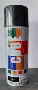 CUBE Cube Aerosol Lacquer Spray Paint (Black Finish, 400 ml) Black Spray Paint 400 ml