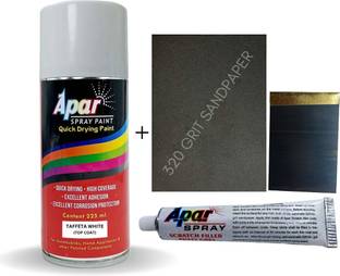 apar Spray Paint Taffetta White+PuttyTube+Knife+EP-320 Compatible For Honda Car-225ml White Spray Paint 225 ml