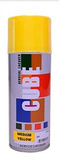 CUBE Cube Aerosol Spray Paint for Multipurpose Yellow Spray Paint 400 ml