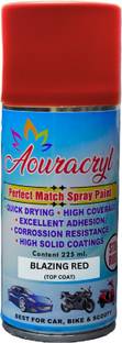 AOURACRYL PU Spray Paint Blazing Red (RC Colour), for Mar Cars-225ml (Pack of 1) Red Spray Paint 225 ml