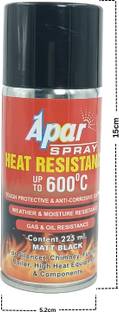 apar Heat Resistant MATT BLACK 600°C-225ml, For silencer,boiler,chimneys(Pack of 1) Multicolor Spray Paint 200 ml