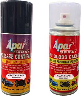 apar Automotive Spray Paint Crystal Black Pearl (RC Colour Name) + Multicolor Spray Paint 450 ml