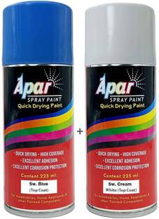 apar Spray Paint Sw. Blue + Sw. Cream White for Swaraj Tractors -225 ml (Pack of 2), Blue Spray Paint 450 ml