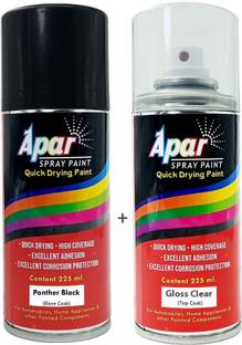apar Automotive Spray Paint Panther Black (RC Colour Name) Black Spray Paint 450 ml
