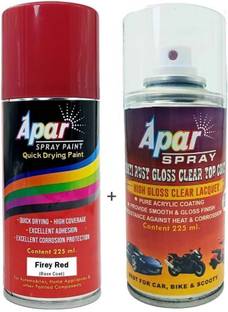apar Spray Paint REN.Fiery Red (RC Colour Name)+GC 225 ml, Red Spray Paint 450 ml