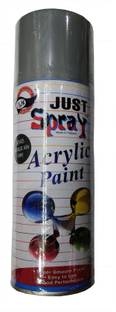 Just Spray Metallic Ash Grey Spray Paint Gloss Finish Spray Paint Quick Dry Good finish Grey Spray Paint 400 ml