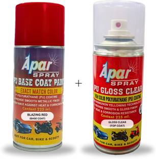 apar PU 2K Spray Paint Blazing Red Compatible For Maruti Cars-225 ml, Red Spray Paint 450 ml