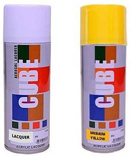 CUBE Cube Aerosol Multi Purpose Spray Paint EACH BOTTLE 450 ML Yellow Spray Paint 400 ml