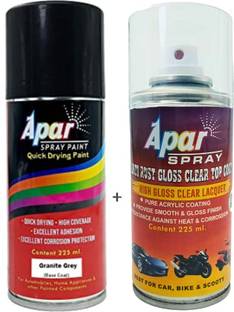 apar Spray Paint Granite Grey (RC Colour Name)+GC Compatible for Maruti Cars -225 ml, Grey Spray Paint 450 ml