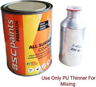 BSC PAINTS All Surface Coating / Back paint/ Glass Laquer Paint 800 ml with Hardner 200 ml White Spray Paint 1000 ml