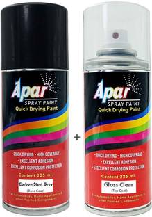 apar Automotive Spray Paint Carbon Steel Grey (RC Colour Name) + Grey Spray Paint 450 ml