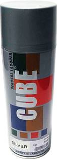CUBE Cube Aerosol spray paint for Bike Car Activa bicycle furniture 400ml Silver Spray Paint 400 ml