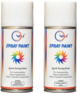 VAI Touch Up Spray Paint Compatible for Mahindra DIAMOND WHITE With Primer surfacer White Spray Paint 450 ml