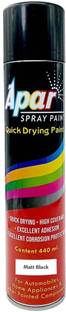 apar Spray Paint Matt Black-440ml For Bicycle, Bike Cars Tractor, Home, Wood Black Spray Paint 440 ml