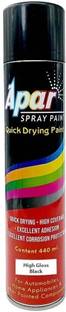 apar Spray Paint GLOSS BLACK-440ml For Bike,Cars,Home,Furnitures Black Spray Paint 440 ml