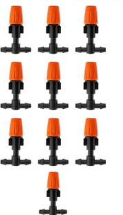 VASADIGITAL 10 Pcs Micro Spray Orange Adjustable Irrigation Sprinkler Nozzle/Connect Tees Sprinklers Drippers Mist Garden/Roof/ Greenhouse