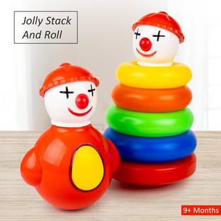 zokato jolly stack and roll colourfull ring toy for kids