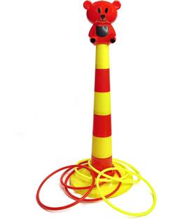 RAINBOW RIDERS 2 in 1 Hoopla 6 Rings Throw Game for Toddlers Kids Fun Indoor Outdoor Activity