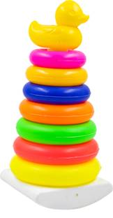 WISHKEY Duck Stacking and Sorting 7 Rings Tower with Base, Early Educational Toy for Kid