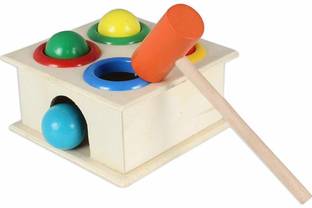 zhirk Saiyanshi Wooden Hammer Knock The Ball Toy for Kids