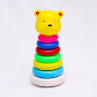 ARIZON Teddy Stacking Ring Educational Tower Construction Toy for Toddlers (6 Ring)