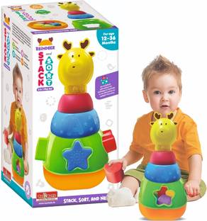 Toymate Reindeer Stack N Sort - A 2 in 1 Stacking And Shape Sorter Play Set