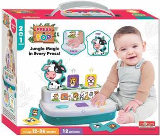 Toymate Press & Pop: 2-in-1 Animal & Ball Pop-Up Learning Toy for Toddlers 12+ Months